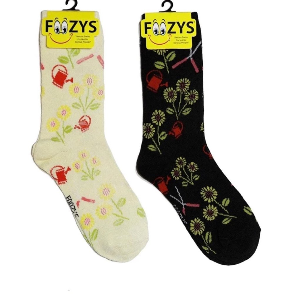 Gardening Outdoors Plants Water Sun Soil Garden Foozys Socks 2 Pairs Women's